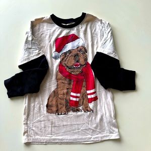 Children's Place Boys Christmas Shirt size 7/8 bulldog